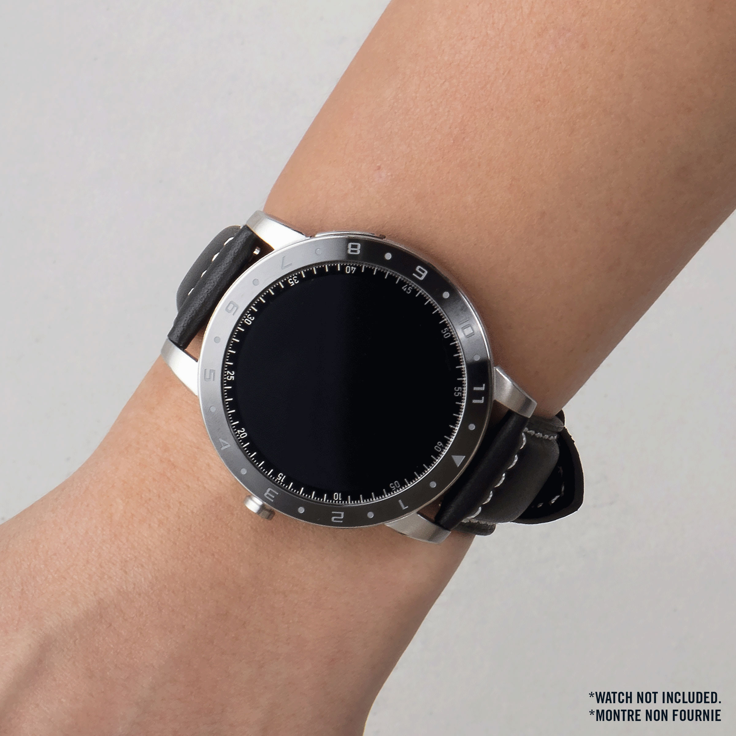 bracelet de montre en cuir pour Vivowatch noir